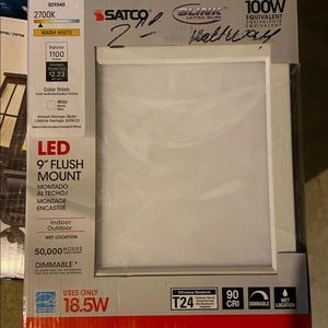 Satco 9” flush mount white brand new